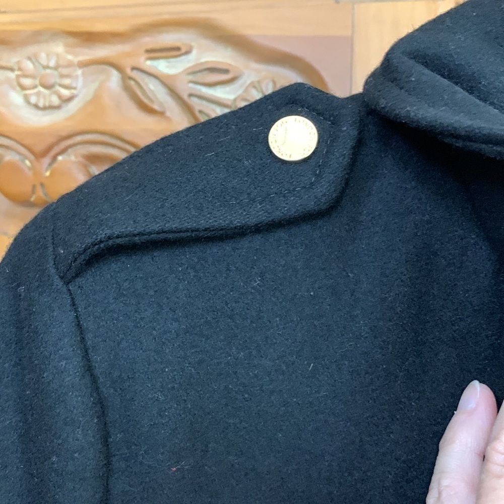 London Fog Wool Blend Asymmetric Zip Military Style Coat - Picture 6 of 8